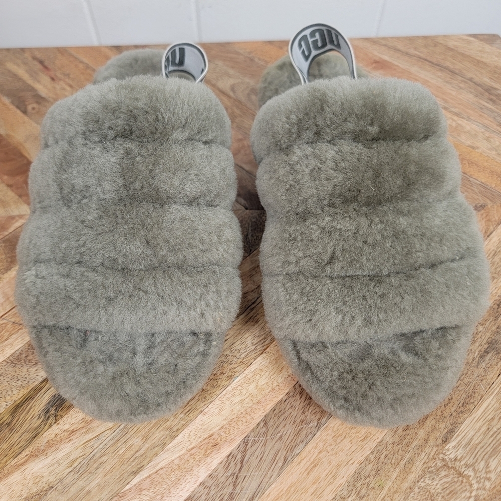 Ugg Fluff Yeah Slipper Slides Burnt Olive Green S… - image 3